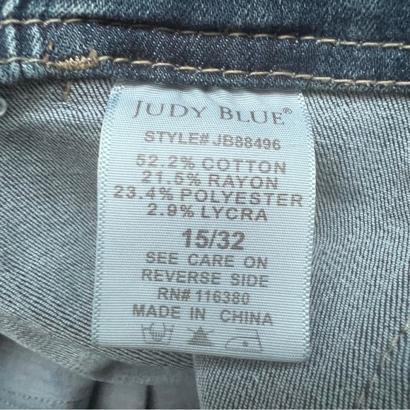 Judy Blue Denim Jogger Jeans SZ 15/32 High Rise Drawstring Waist Stretch JB88496 - Picture 10 of 11